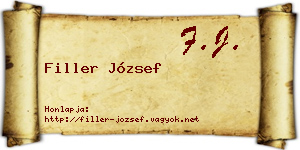 Filler József névjegykártya